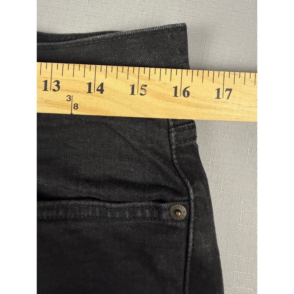Levis 512 Slim Taper Jeans Mens 32x34 Black Distressed Ripped Denim 28833-0365 - Picture 4 of 12